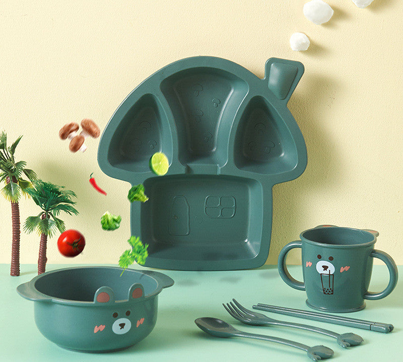 Set Vaisselle Bébé Dinosaure – Kit Complet en Fibre de Blé et PP Sûr et Léger