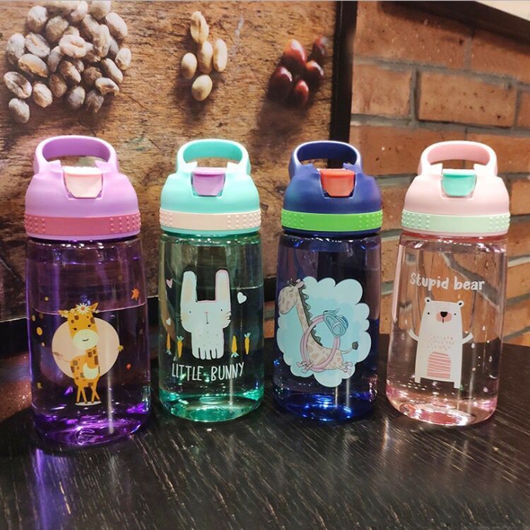 Gourde Bébé Portable – Design Cartoon et Anti-Fuite (450 ml)