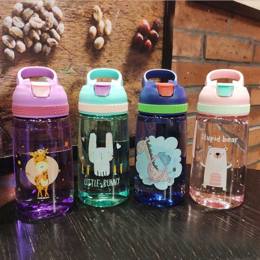 Gourde Bébé Portable – Design Cartoon et Anti-Fuite (450 ml)