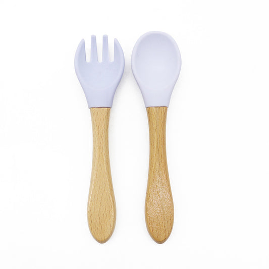 Set Cuillère et Fourchette Bébé en Silicone – Couverts d’Apprentissage Anti-Chute et Faciles à Nettoyer